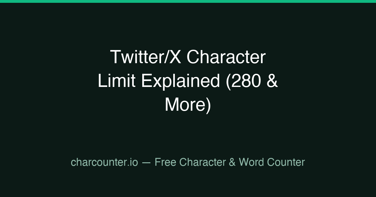 Twitter/X Character Limit Explained (280 & More)